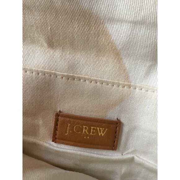 J.Crew Beige Straw Woven Crossbody Bag With Gold Chain Strap & Turn Lock Closure - Picture 3 of 8